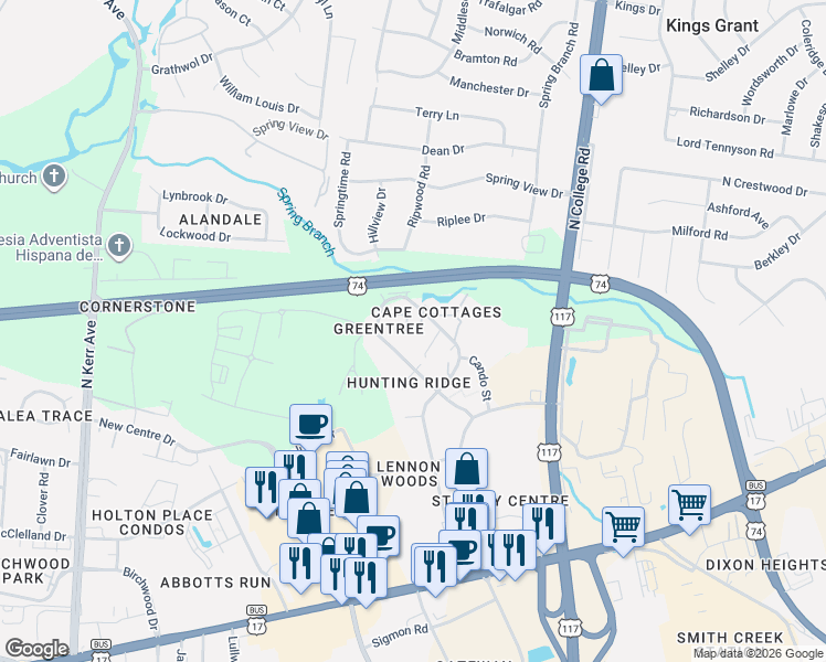 map of restaurants, bars, coffee shops, grocery stores, and more near 906 Litchfield Way in Wilmington