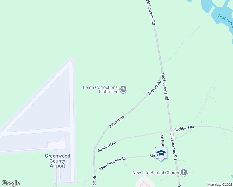map of restaurants, bars, coffee shops, grocery stores, and more near 2809 Airport Road in Greenwood