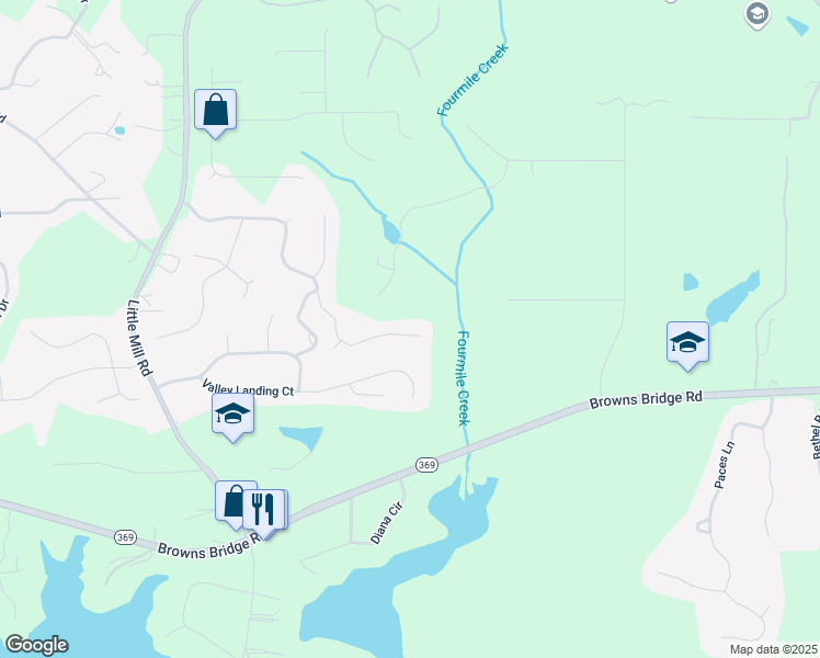 map of restaurants, bars, coffee shops, grocery stores, and more near 7925 Timberline Overlook in Cumming