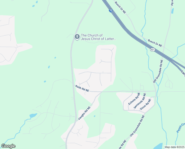 map of restaurants, bars, coffee shops, grocery stores, and more near 24 Scarlett Oak Drive Northeast in Cartersville