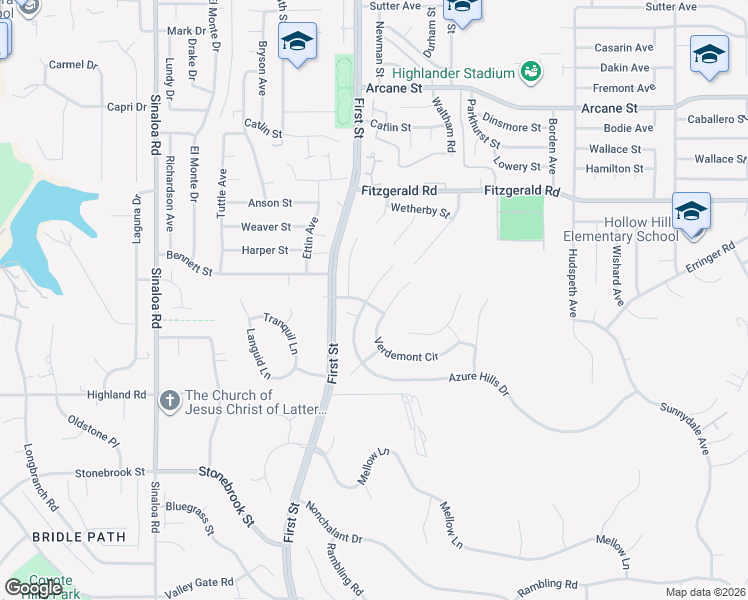 map of restaurants, bars, coffee shops, grocery stores, and more near 748 Azure Hills Drive in Simi Valley