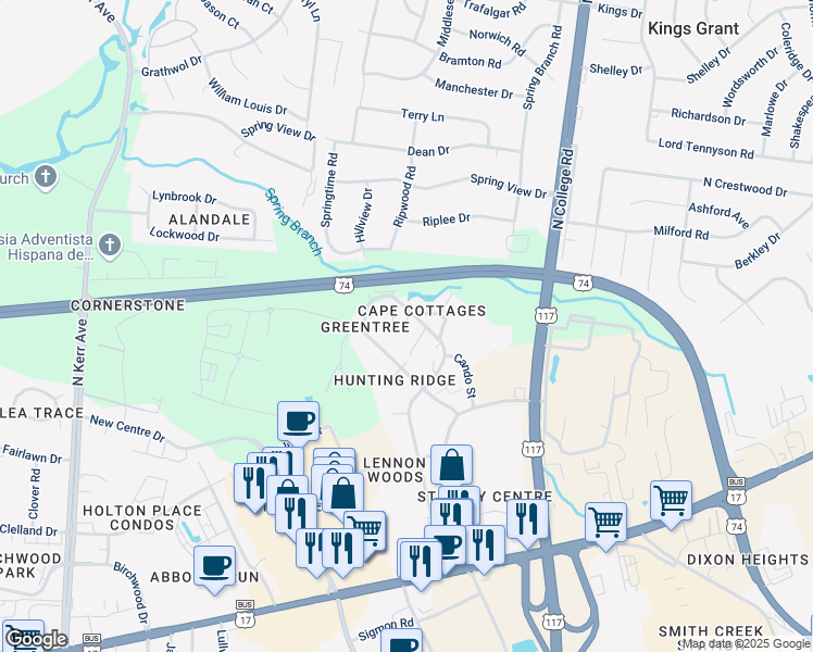 map of restaurants, bars, coffee shops, grocery stores, and more near 906 Litchfield Way in Wilmington
