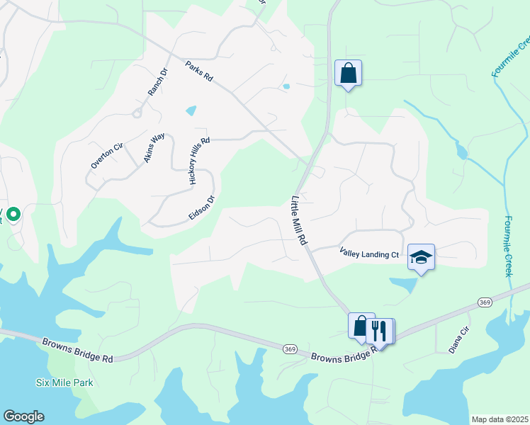 map of restaurants, bars, coffee shops, grocery stores, and more near 7170 Highbrook Circle East in Cumming