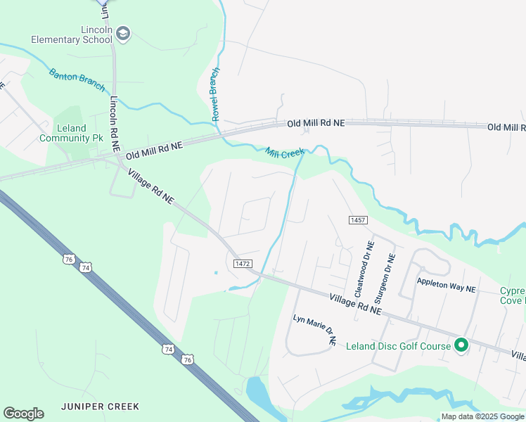 map of restaurants, bars, coffee shops, grocery stores, and more near 9583 Blake Circle Northeast in Leland
