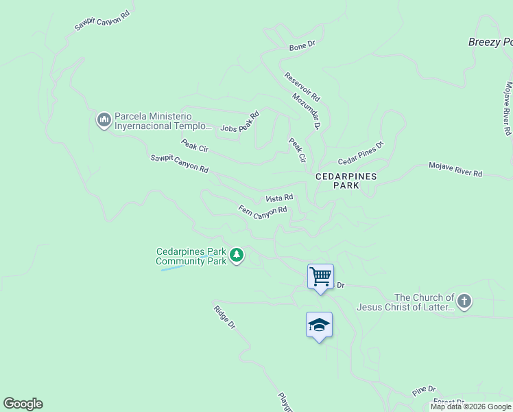map of restaurants, bars, coffee shops, grocery stores, and more near 21755 Sawpit Canyon Road in Crestline