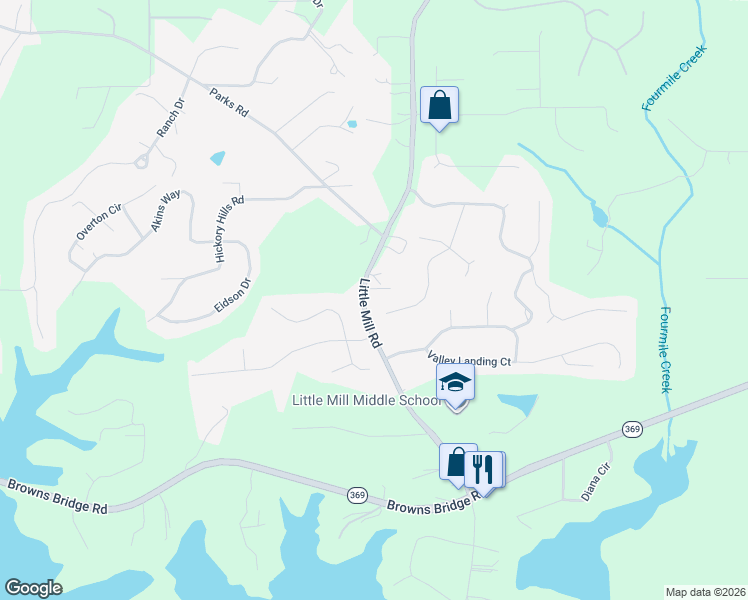 map of restaurants, bars, coffee shops, grocery stores, and more near 7360 Lanier Cove Court in Cumming