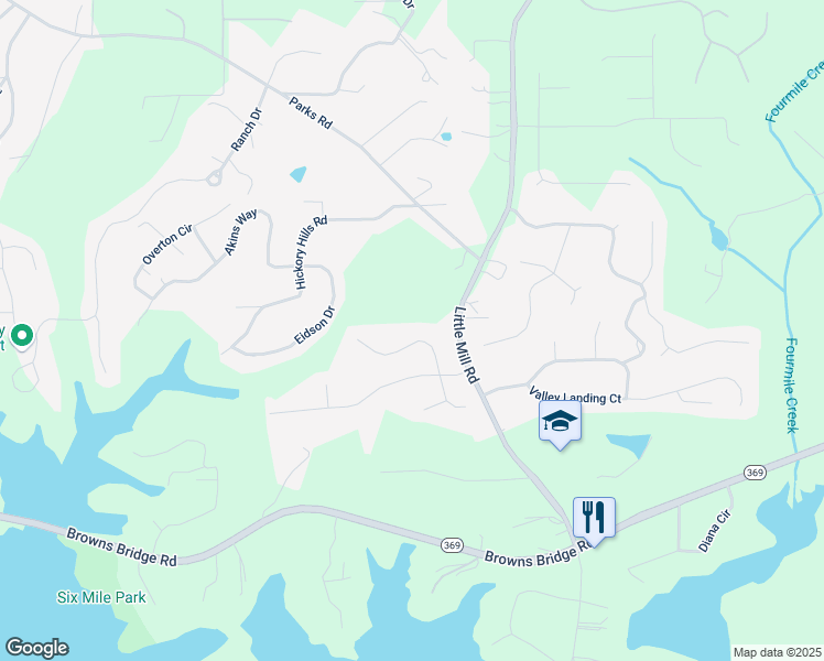 map of restaurants, bars, coffee shops, grocery stores, and more near 7170 Highbrook Circle East in Cumming