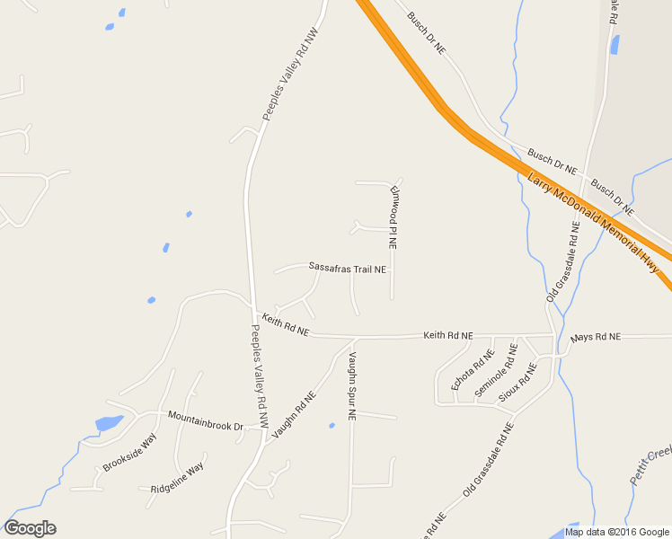 map of restaurants, bars, coffee shops, grocery stores, and more near 27 Sassafras Trail Northeast in Cartersville