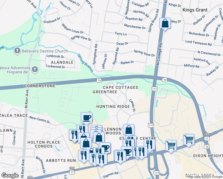 map of restaurants, bars, coffee shops, grocery stores, and more near 906 Litchfield Way in Wilmington