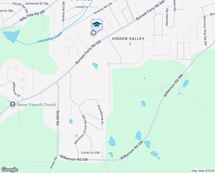 map of restaurants, bars, coffee shops, grocery stores, and more near 346 Leafmore Road Southwest in Rome
