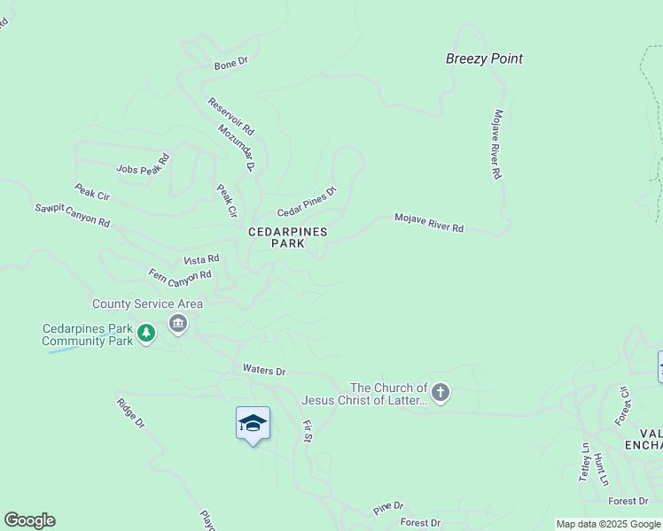 map of restaurants, bars, coffee shops, grocery stores, and more near Tower Heights Road in Crestline