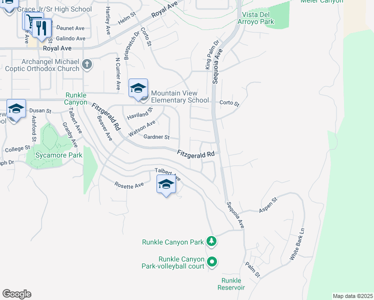 map of restaurants, bars, coffee shops, grocery stores, and more near 813 Chelsea Court in Simi Valley