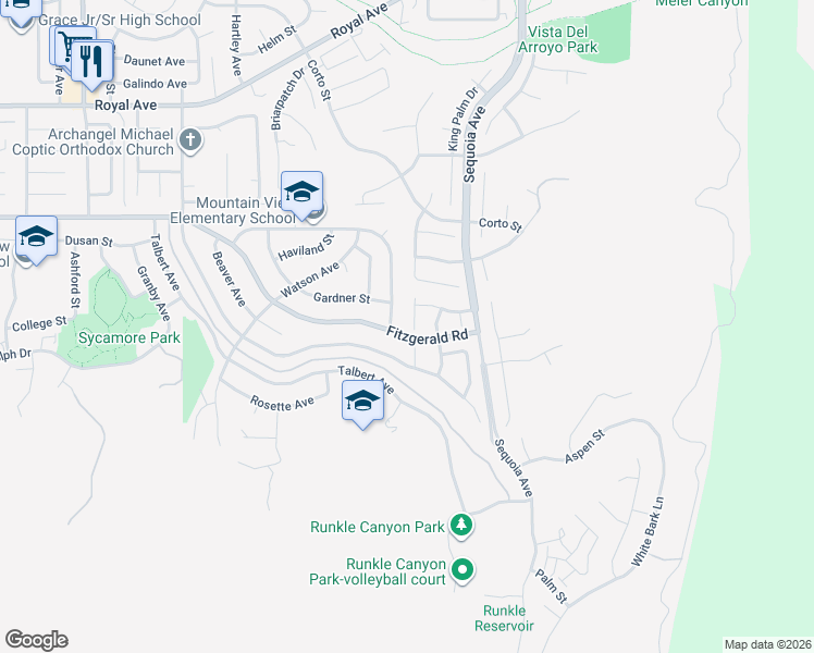 map of restaurants, bars, coffee shops, grocery stores, and more near 813 Chelsea Court in Simi Valley