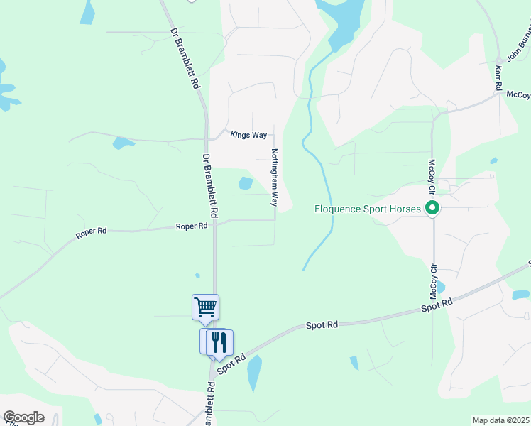 map of restaurants, bars, coffee shops, grocery stores, and more near 2165 Robin Hood Trail in Cumming