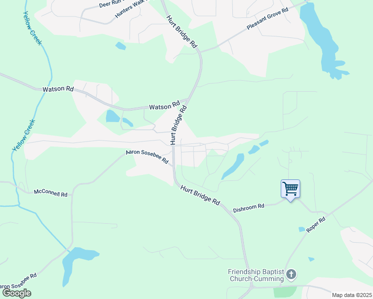 map of restaurants, bars, coffee shops, grocery stores, and more near 3220 Montebello Parkway in Cumming
