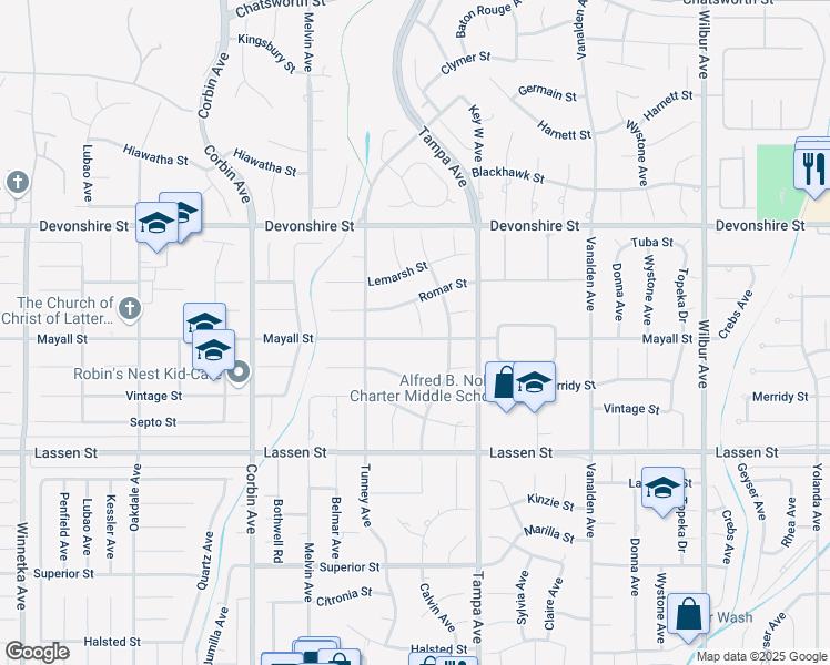 map of restaurants, bars, coffee shops, grocery stores, and more near 10112 Hadley Avenue in Los Angeles