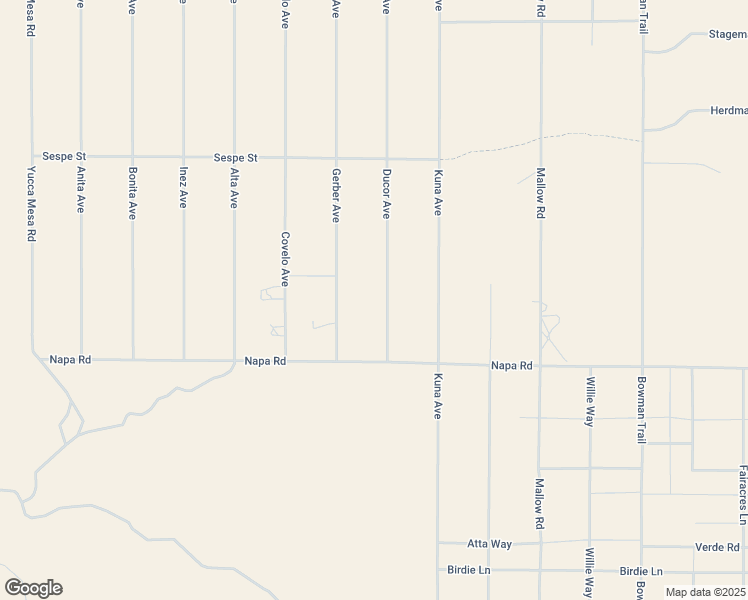 map of restaurants, bars, coffee shops, grocery stores, and more near Ducor Avenue in Yucca Valley