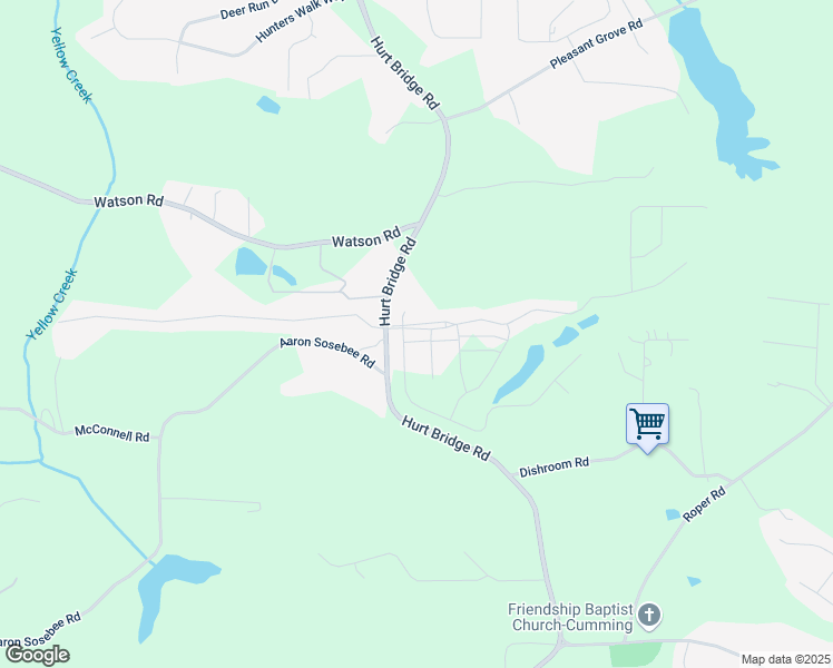 map of restaurants, bars, coffee shops, grocery stores, and more near 3220 Montebello Parkway in Cumming