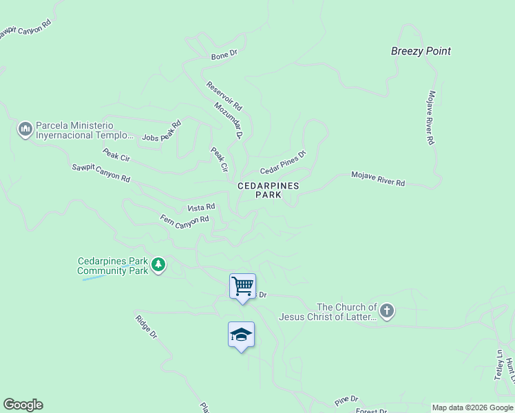 map of restaurants, bars, coffee shops, grocery stores, and more near in Crestline
