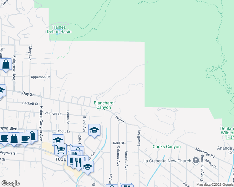 map of restaurants, bars, coffee shops, grocery stores, and more near 6211 Gyral Drive in Los Angeles