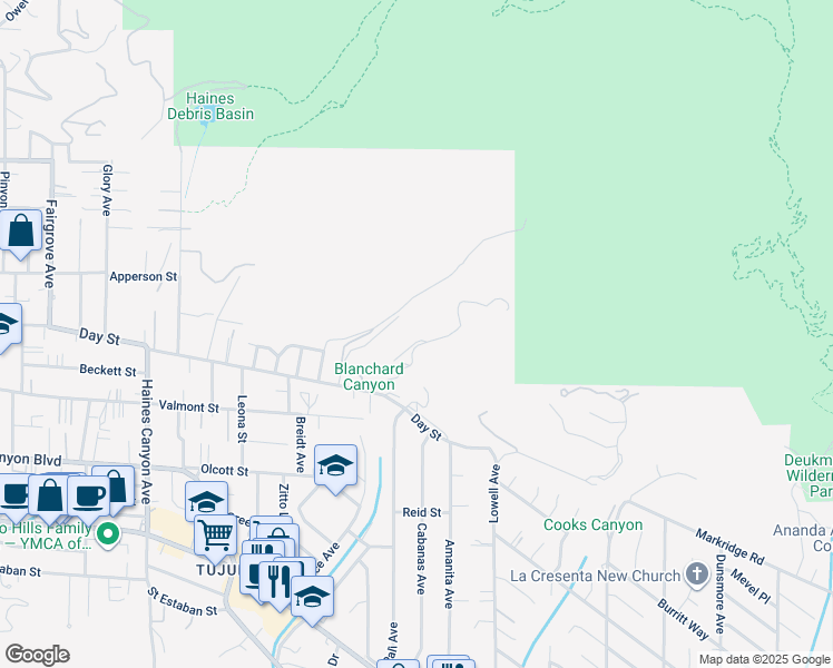 map of restaurants, bars, coffee shops, grocery stores, and more near 6211 Gyral Drive in Los Angeles