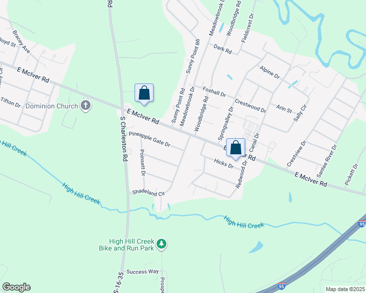 map of restaurants, bars, coffee shops, grocery stores, and more near 1101 Pineapple Gate Drive in Florence