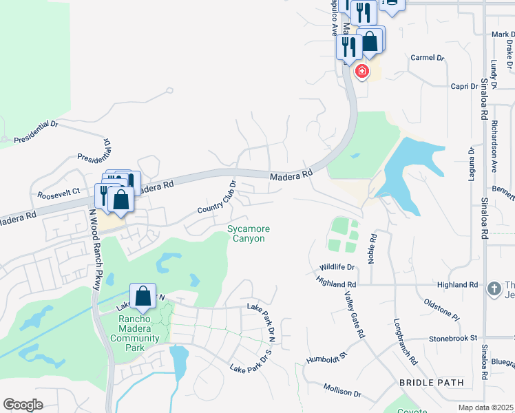 map of restaurants, bars, coffee shops, grocery stores, and more near 224 Morro Way in Simi Valley