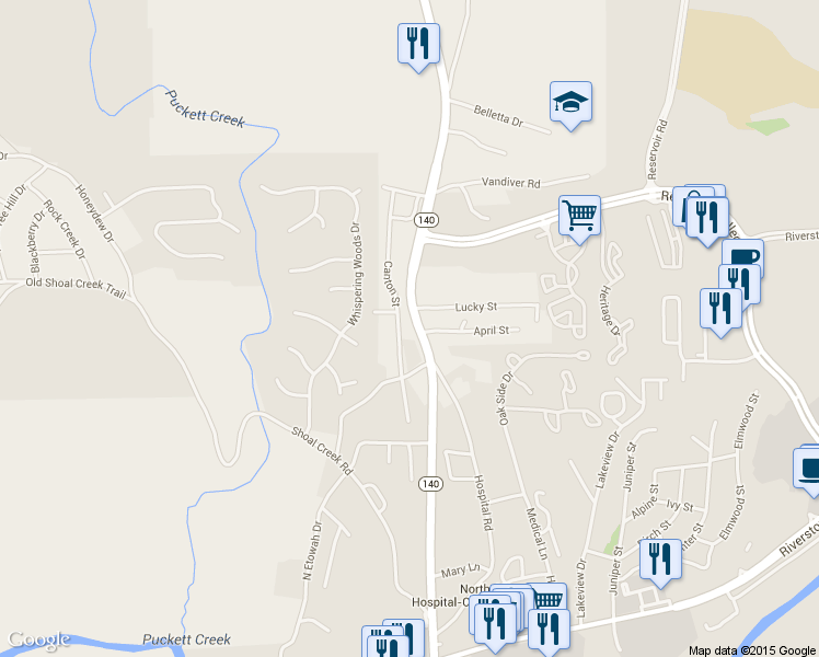 map of restaurants, bars, coffee shops, grocery stores, and more near 863 Waleska Road in Canton