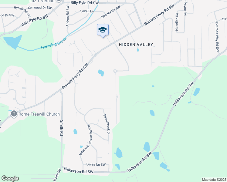 map of restaurants, bars, coffee shops, grocery stores, and more near 342 Leafmore Road Southwest in Rome