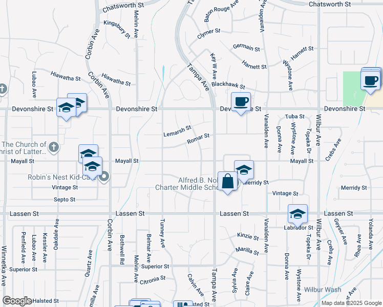 map of restaurants, bars, coffee shops, grocery stores, and more near 10112 Hadley Avenue in Los Angeles