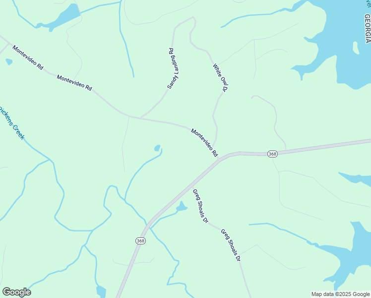 map of restaurants, bars, coffee shops, grocery stores, and more near 2621 Montevideo Road in Elberton