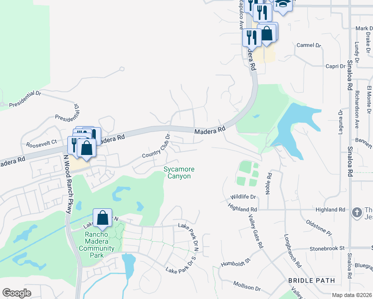 map of restaurants, bars, coffee shops, grocery stores, and more near 224 Morro Way in Simi Valley