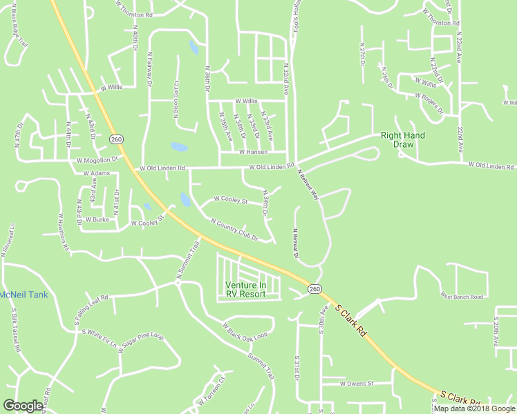 map of restaurants, bars, coffee shops, grocery stores, and more near 3351 West Cooley Street in Show Low