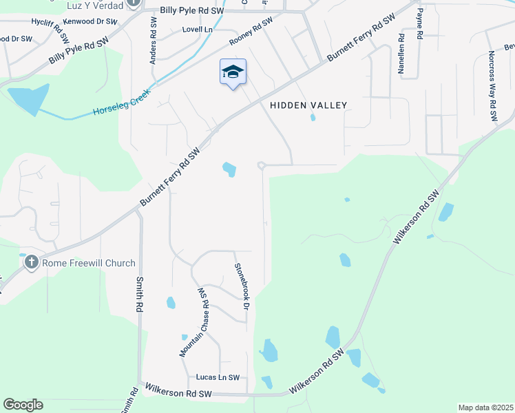 map of restaurants, bars, coffee shops, grocery stores, and more near 342 Leafmore Road Southwest in Rome