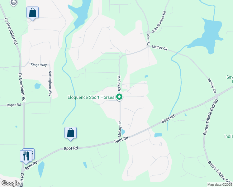 map of restaurants, bars, coffee shops, grocery stores, and more near 4980 McCoy Circle in Cumming
