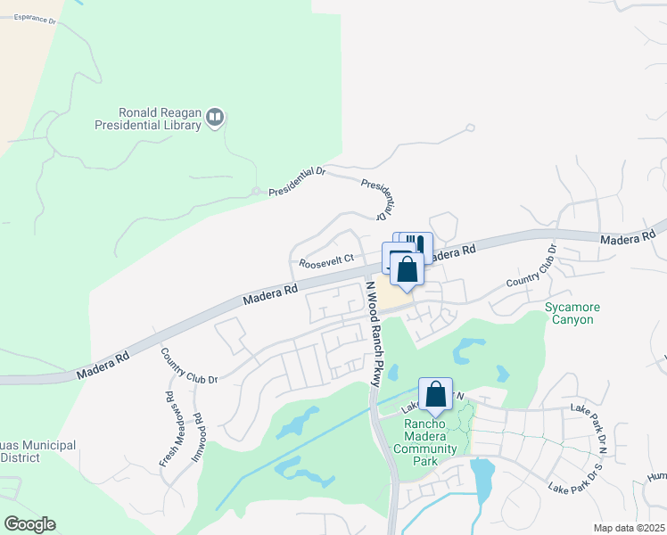 map of restaurants, bars, coffee shops, grocery stores, and more near 678 Roosevelt Court in Simi Valley