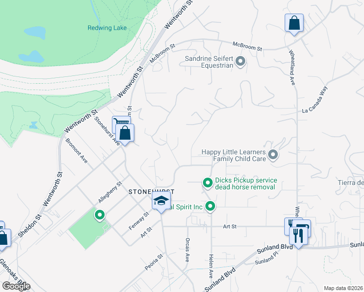 map of restaurants, bars, coffee shops, grocery stores, and more near 10928 Meseta Drive in Los Angeles