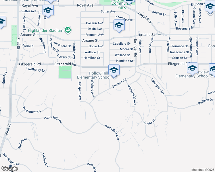 map of restaurants, bars, coffee shops, grocery stores, and more near 825 Gibson Avenue in Simi Valley