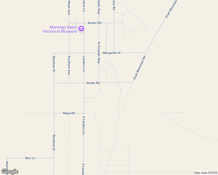 map of restaurants, bars, coffee shops, grocery stores, and more near 181 Landers Lane in Yucca Valley