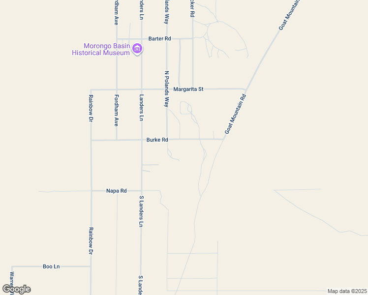 map of restaurants, bars, coffee shops, grocery stores, and more near Burke Road in Johnson Valley