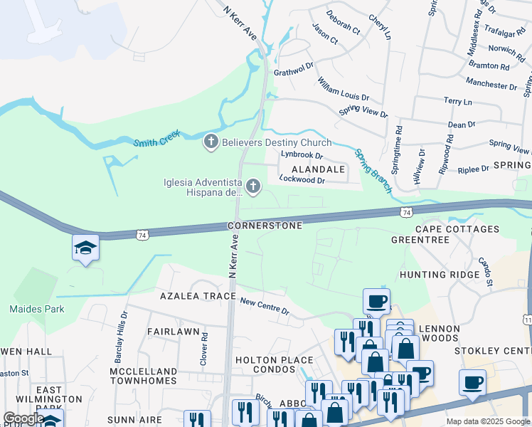 map of restaurants, bars, coffee shops, grocery stores, and more near 4516 Greentree Road in Wilmington
