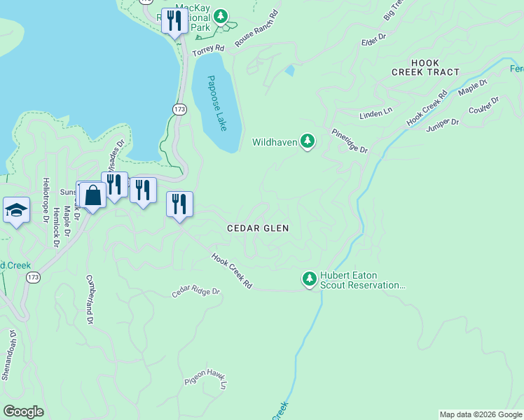 map of restaurants, bars, coffee shops, grocery stores, and more near 29387 Lakeview Drive in Lake Arrowhead