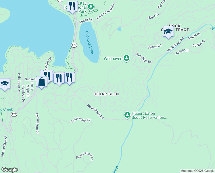 map of restaurants, bars, coffee shops, grocery stores, and more near 29387 Lakeview Drive in Lake Arrowhead