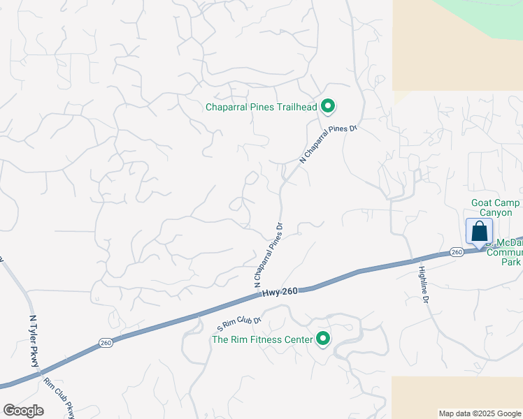 map of restaurants, bars, coffee shops, grocery stores, and more near 505 North Pine Island Drive in Payson