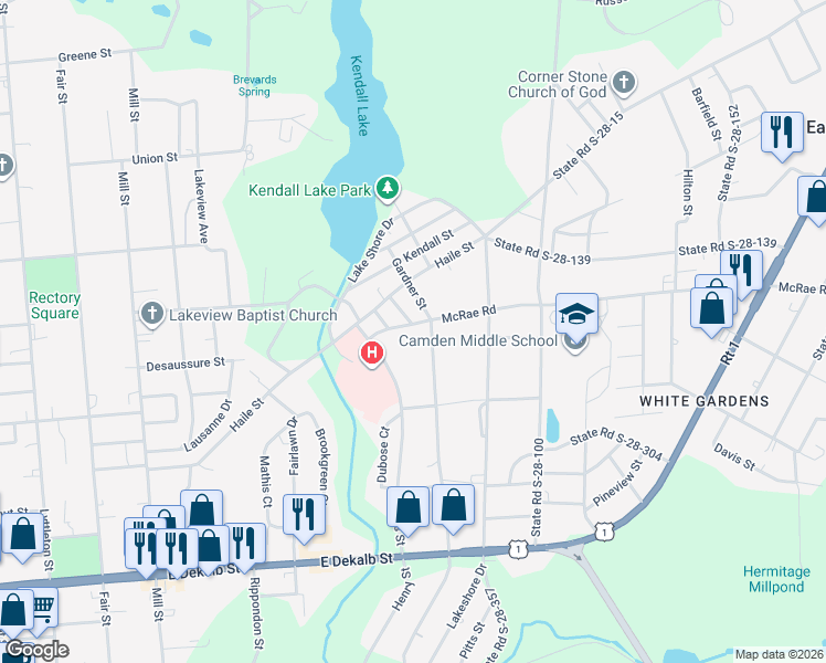 map of restaurants, bars, coffee shops, grocery stores, and more near 1810 Camden Avenue in Camden