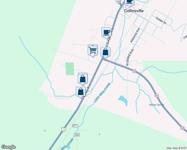 map of restaurants, bars, coffee shops, grocery stores, and more near 802 South Valley Avenue in Collinsville