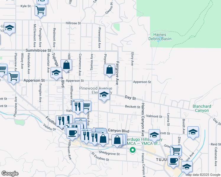 map of restaurants, bars, coffee shops, grocery stores, and more near 10226 Silverton Avenue in Los Angeles