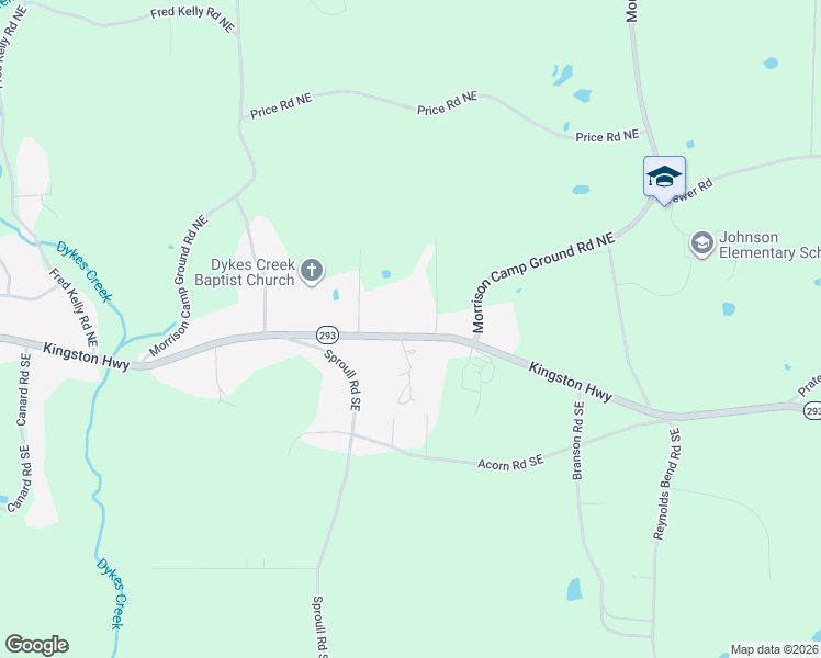 map of restaurants, bars, coffee shops, grocery stores, and more near 3323 Kingston Highway in Rome