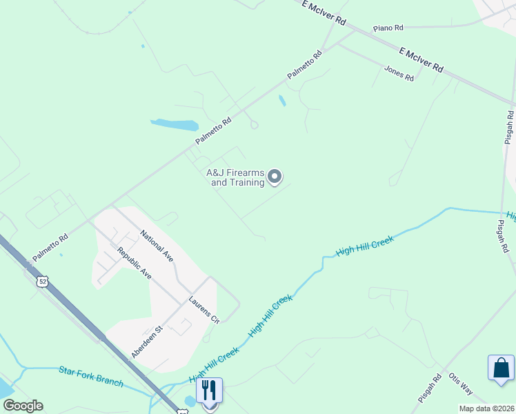 map of restaurants, bars, coffee shops, grocery stores, and more near 447 Case Street in Darlington