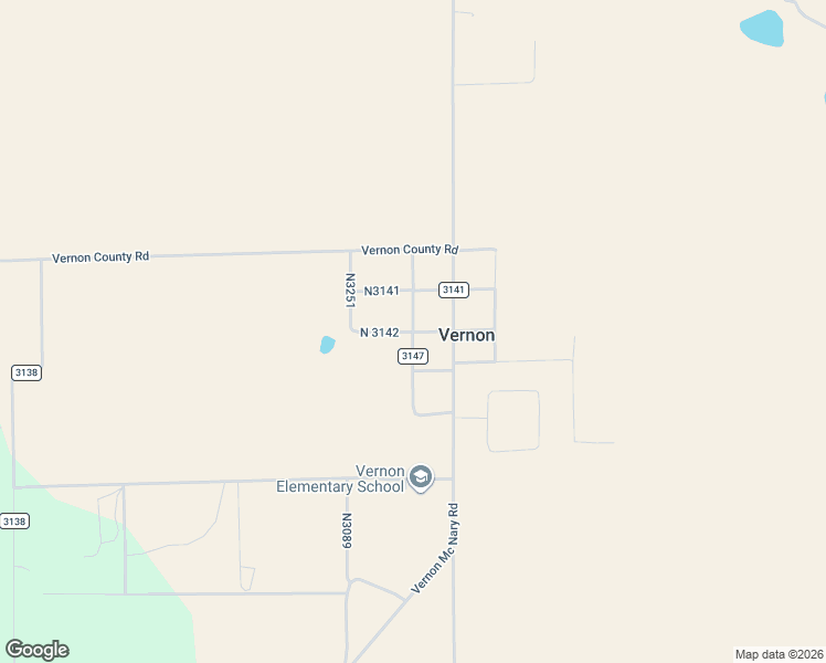 map of restaurants, bars, coffee shops, grocery stores, and more near County Road 3147 in Vernon